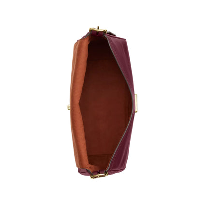Coach Women's Etta Flap Bag Gold/Dark Cherry