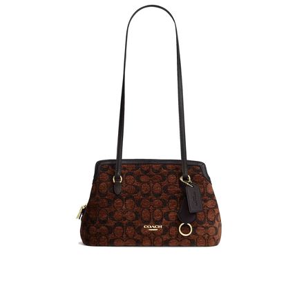 Coach Women's Elise Shoulder Bag In Signature Chenille Gold/Truffle