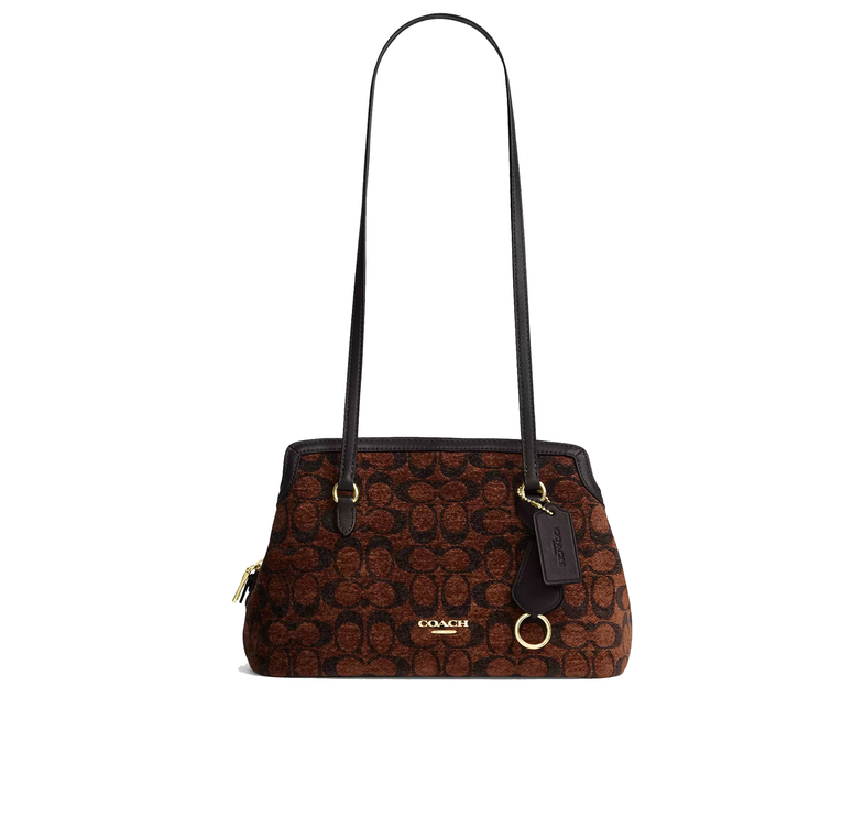 Coach Women's Elise Shoulder Bag In Signature Chenille Gold/Truffle
