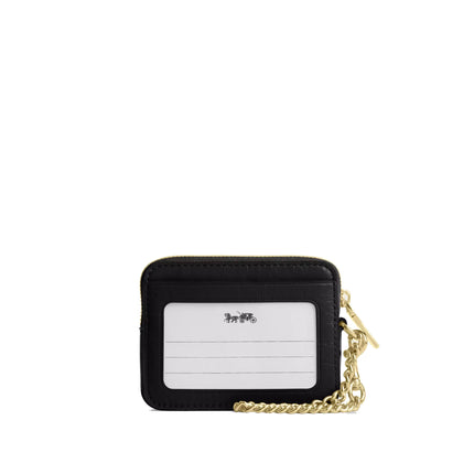 Coach Women's Zip Card Case With Quilting Gold/Black