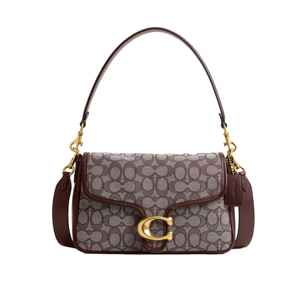 Coach Women's Soft Tabby Shoulder Bag In Signature Jacquard Brass/Oak Maple