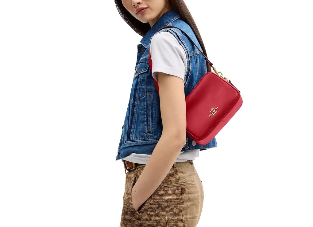 Coach Women's Mini Carey Crossbody Bag Gold/Poppy