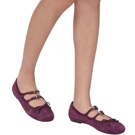 Marc Jacobs Women's The Suede Kiki Ballerina Burgundy