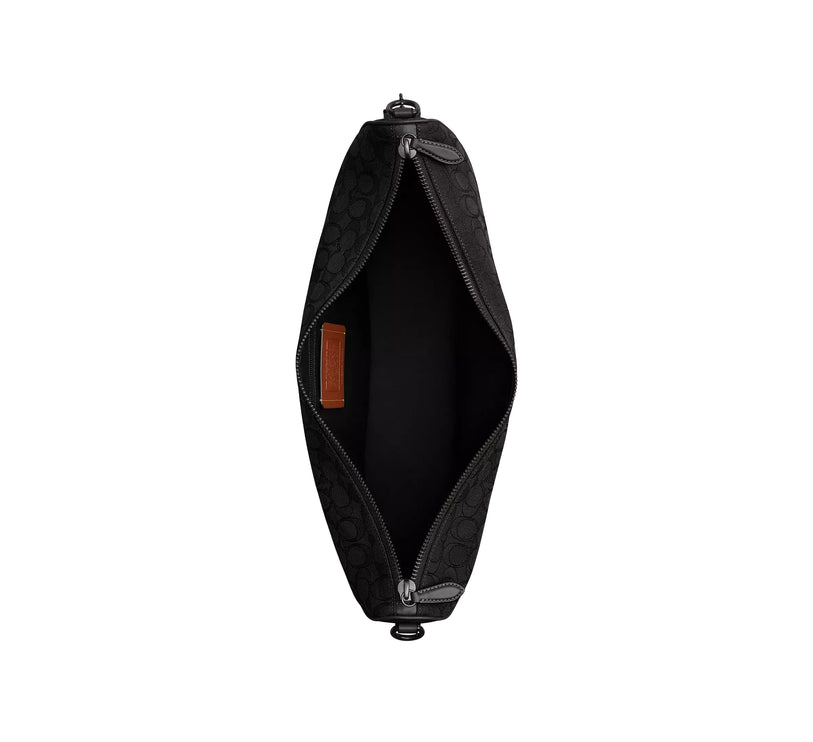 Coach Unisex Hall Soft Sling Bag 45 In Signature Jacquard Black