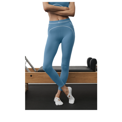 alo Women's Airbrush High-Waist 7/8 Heart Throb Legging California Blue/White