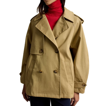 Polo Ralph Lauren Women's Cotton Twill Balloon Trench Coat Khaki