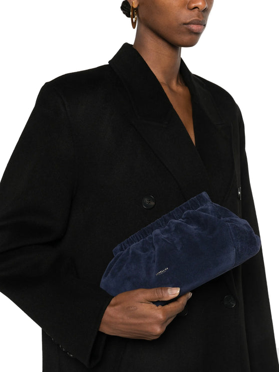 DeMellier London Women's The Miami Clutch Bag Navy Suede