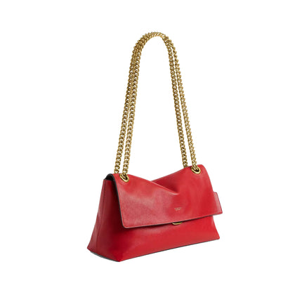 Coach Women's Chelsea Shoulder Bag 30 With Chain Brass/Scarlet