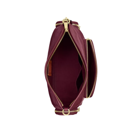 Coach Women's Laurel Shoulder Bag With Pockets Gold/Dark Cherry