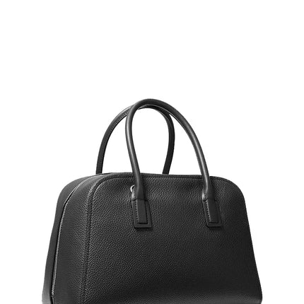 Michael Kors Women's Ashton Medium Satchel Bag Black/Silver
