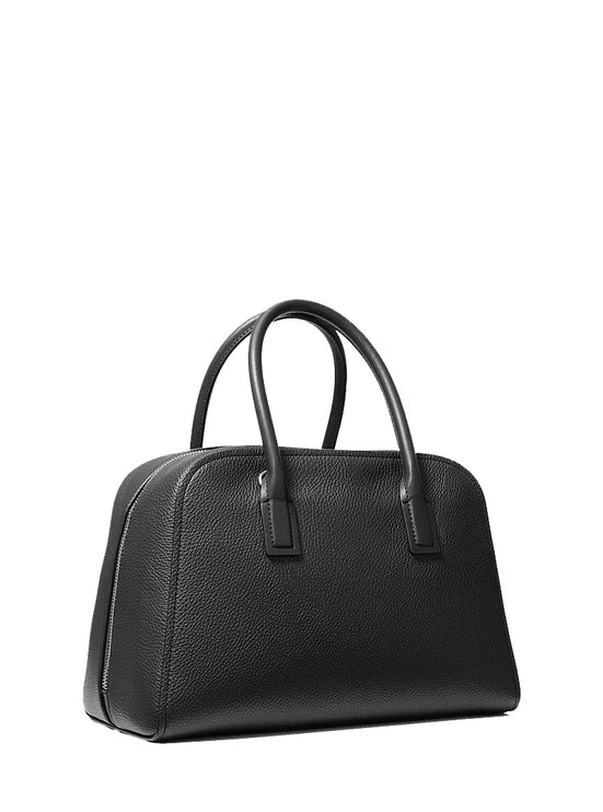 Michael Kors Women's Ashton Medium Satchel Bag Black/Silver