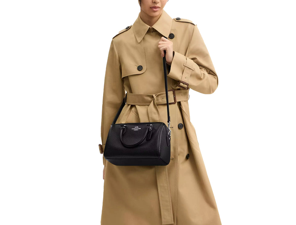 Coach Women's Rowan Satchel Bag Silver/Black