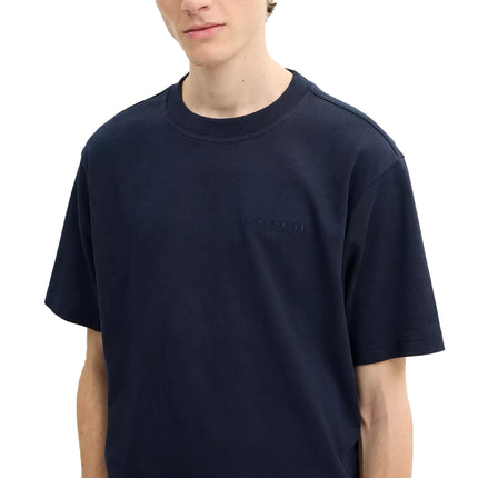 Coach Men's T-Shirt In Organic Cotton Navy