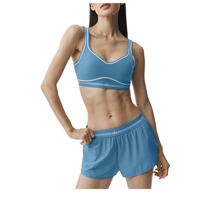 alo Women's Airbrush Heart Throb Bra California Blue/White