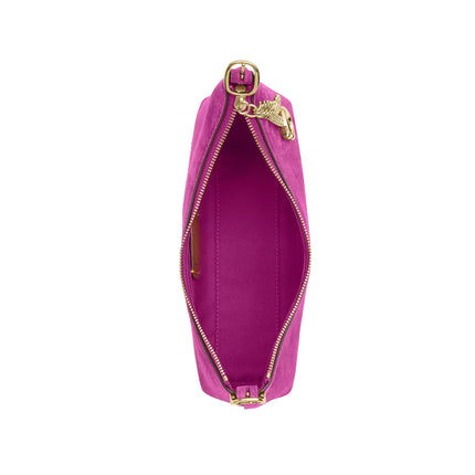 Coach Women's Emeilia Shoulder Bag Suede/Gold/Magenta
