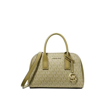 Michael Kors Women's Ashton Small Signature Logo Messenger Bag Oregano/Gold