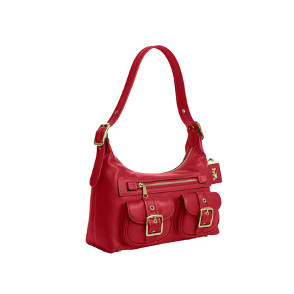 Coach Women's Allison Zip Top Shoulder Bag Gold/Poppy