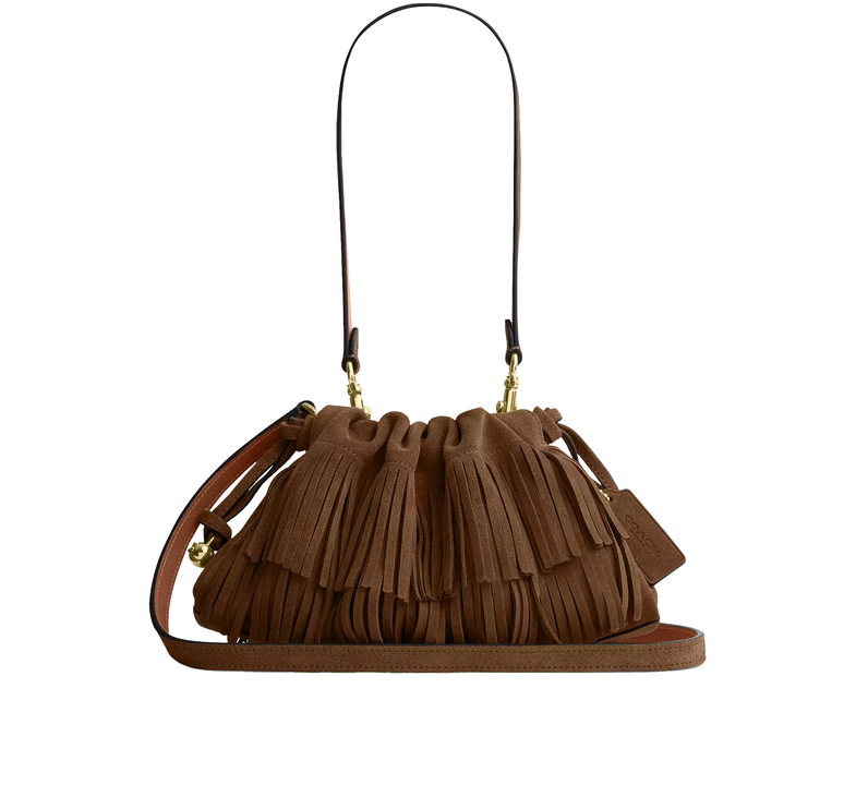 Coach Women's Faye Shoulder Bag With Fringe Gold/Cedar