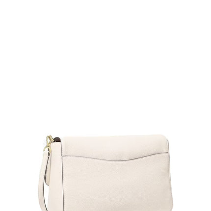 Michael Kors Women's Kacey Large Pebbled Leather Convertible Shoulder Bag Light Cream/Gold