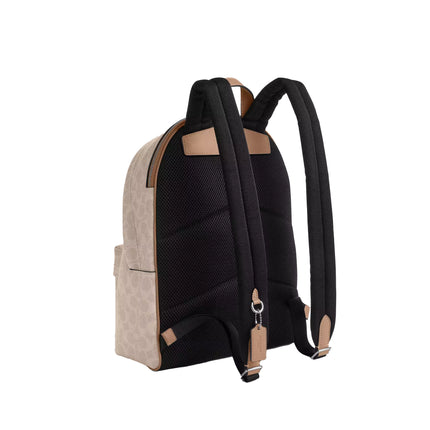 Coach Women's Taylor Small Backpack In Signature Canvas Silver/Sand/Taupe