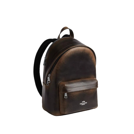 Coach Women's Taylor Small Backpack In Loved Leather Silver/Black Brown