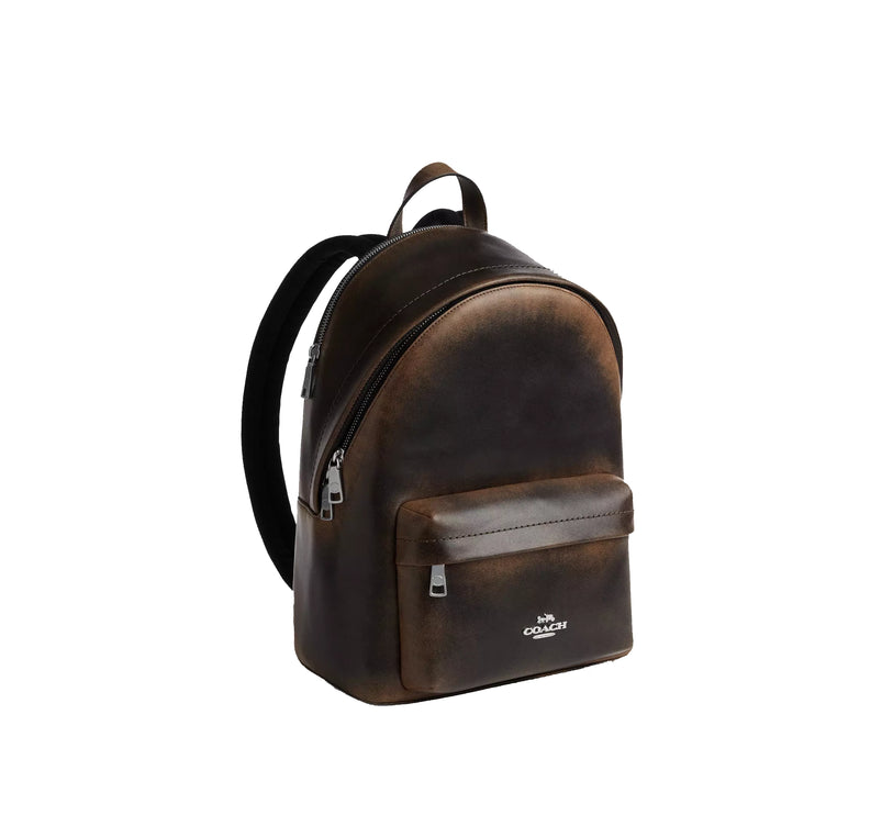Coach Women's Taylor Small Backpack In Loved Leather Silver/Black Brown