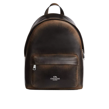 Coach Women's Taylor Small Backpack In Loved Leather Silver/Black Brown