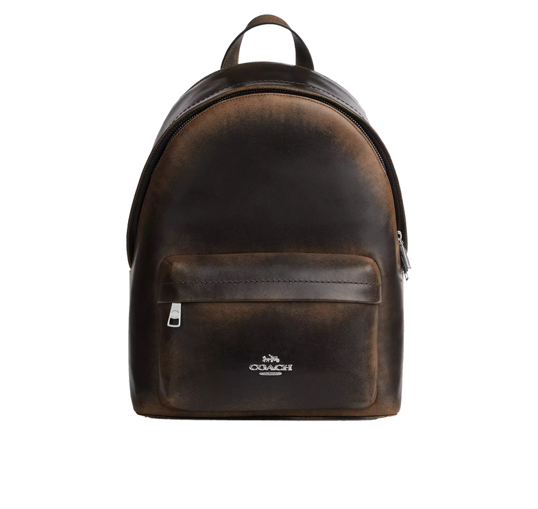 Coach Women's Taylor Small Backpack In Loved Leather Silver/Black Brown