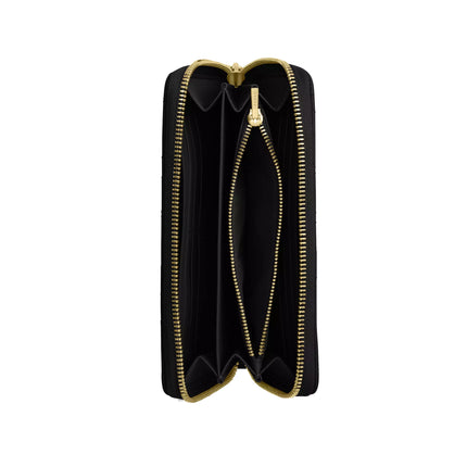Coach Women's Long Zip Around Wallet With Quilting Gold/Black
