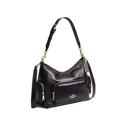 Coach Women's Laurel Shoulder Bag With Pockets Gold/Black