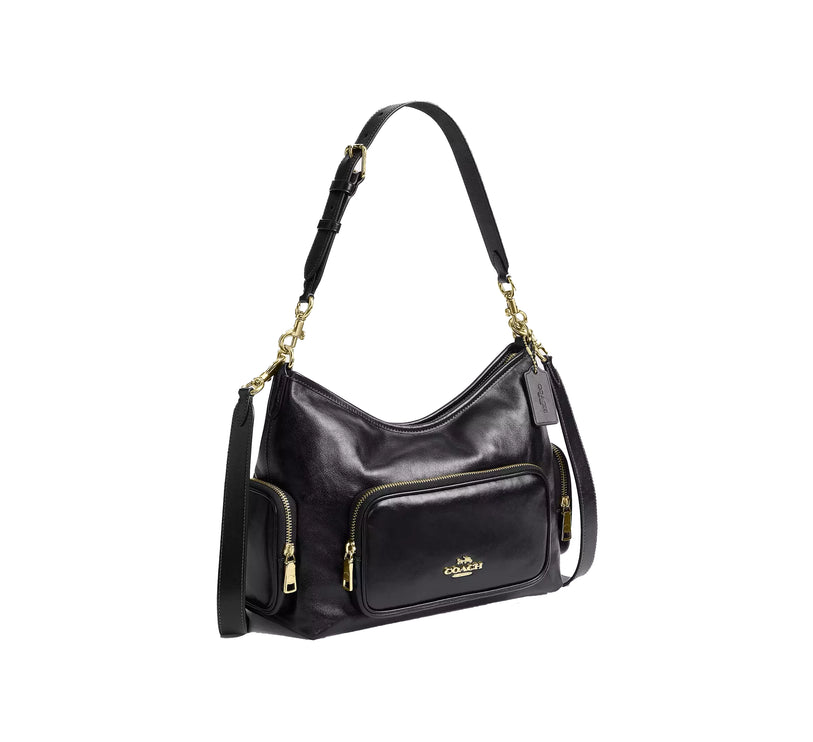 Coach Women's Laurel Shoulder Bag With Pockets Gold/Black
