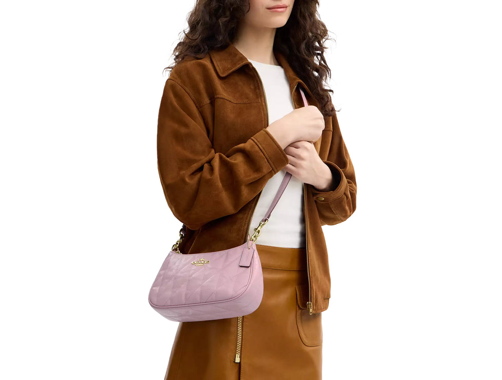 Coach Women's Teri Shoulder Bag With Quilting Gold/Carnation