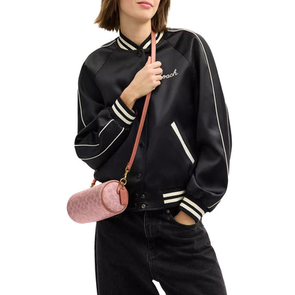 Coach Women's Barrel Bag In Signature Canvas Brass/Melon Pink