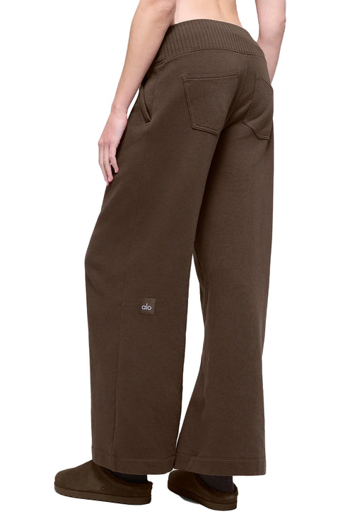 alo Women's Serenity Wide Leg Sweatpant Espresso