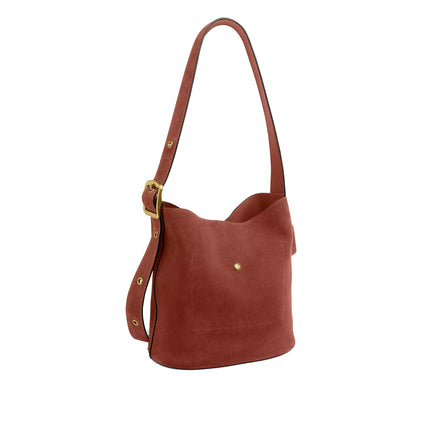 Coach Women's Bleecker Bucket Bag Suede/Brass/Clay