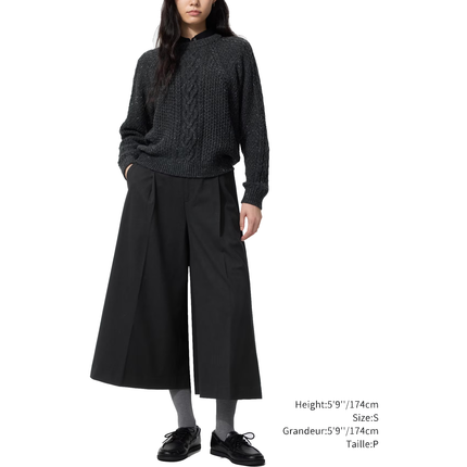 Uniqlo Unisex Pleated Culotte 09 Black