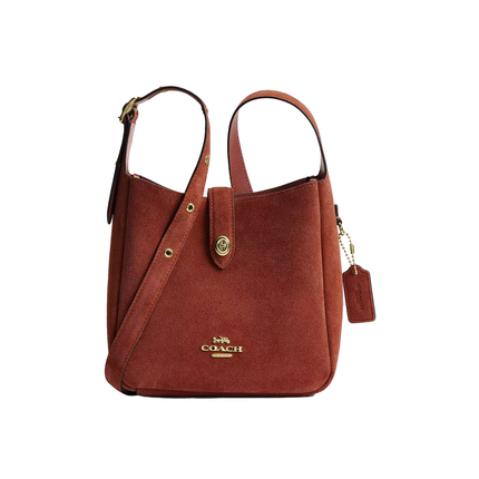 Coach Women's Hadley Mini Crossbody Bag Suede/Gold/Clay