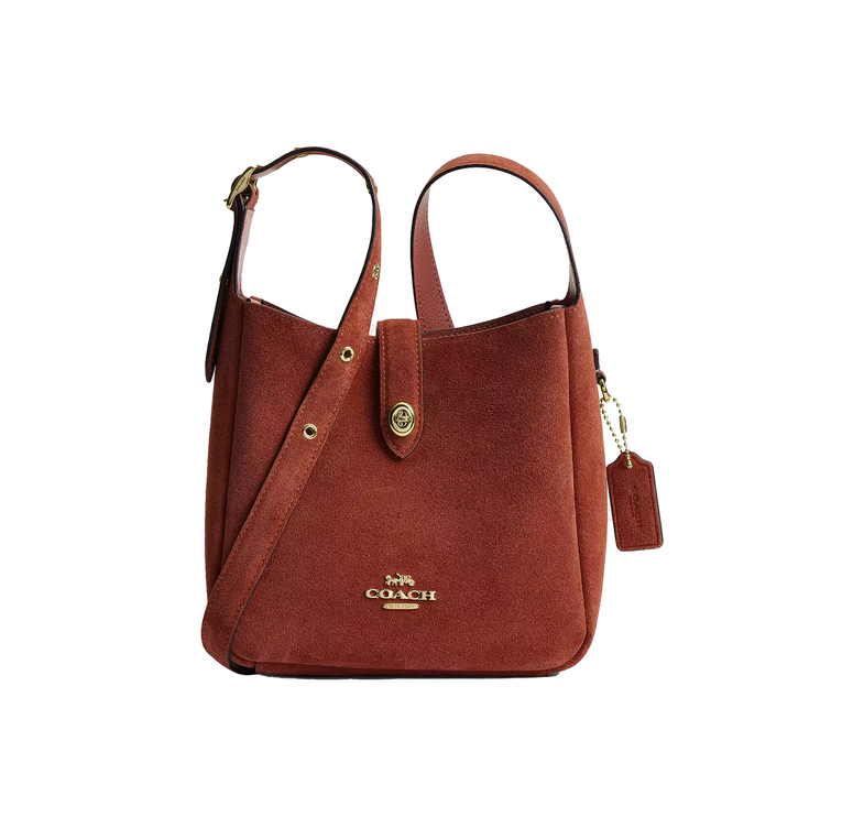 Coach Women's Hadley Mini Crossbody Bag Suede/Gold/Clay