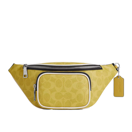 Coach Unisex Travis Belt Bag 30 In Signature Canvas Silver/Light Citron