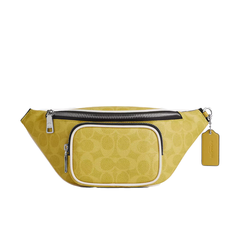 Coach Unisex Travis Belt Bag 30 In Signature Canvas Silver/Light Citron