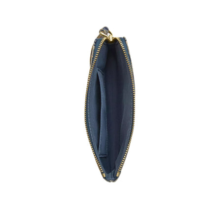 Coach Women's Corner Zip Wristlet In Signature Regenerative Cotton Denim Gold/Denim