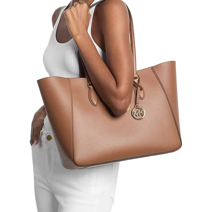 Michael Kors Women's Jet Set Travel Large Signature Logo 3-in-1 Tote Bag Luggage/Gold
