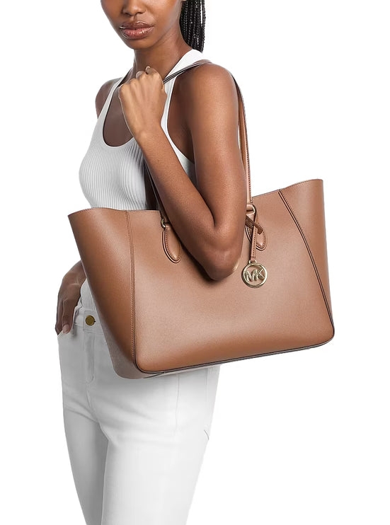 Michael Kors Women's Jet Set Travel Large Signature Logo 3-in-1 Tote Bag Luggage/Gold