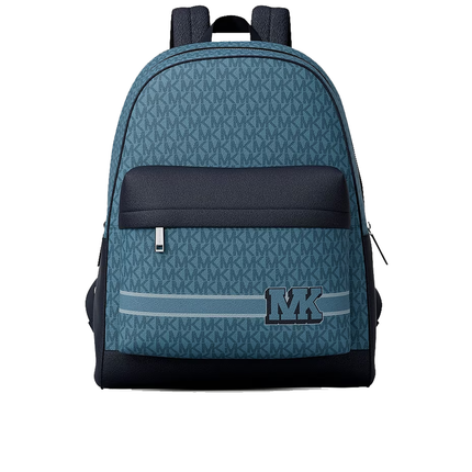 Michael Kors Unisex Pacey Embellished Striped Signature Logo Backpack Denim
