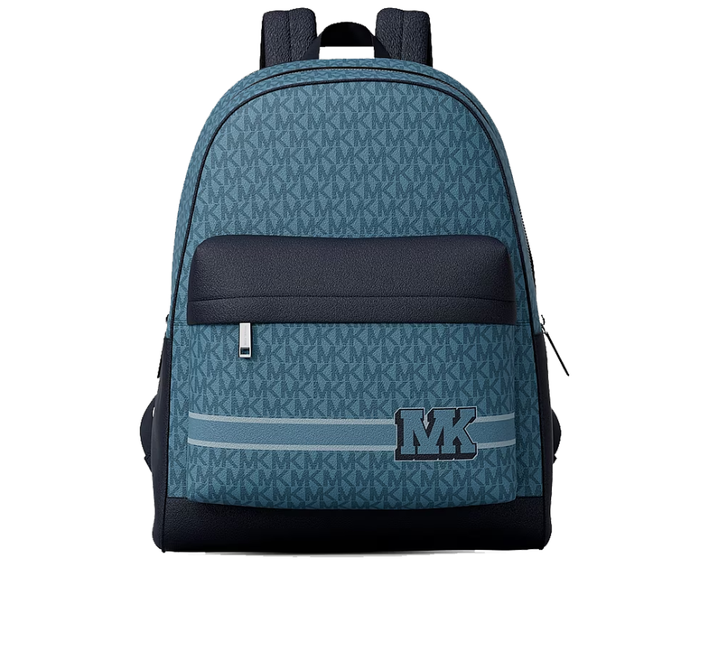 Michael Kors Unisex Pacey Embellished Striped Signature Logo Backpack Denim