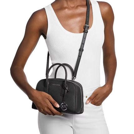 Michael Kors Women's Ashton Small Messenger Bag Black/Silver