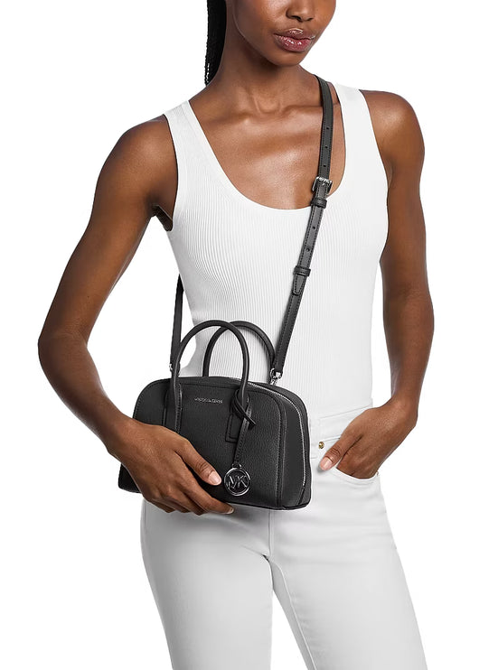 Michael Kors Women's Ashton Small Messenger Bag Black/Silver