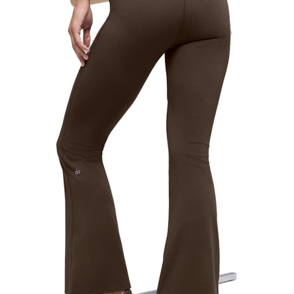 alo Women's ALO Softsculpt 7/8 Foldover Flare Legging Espresso