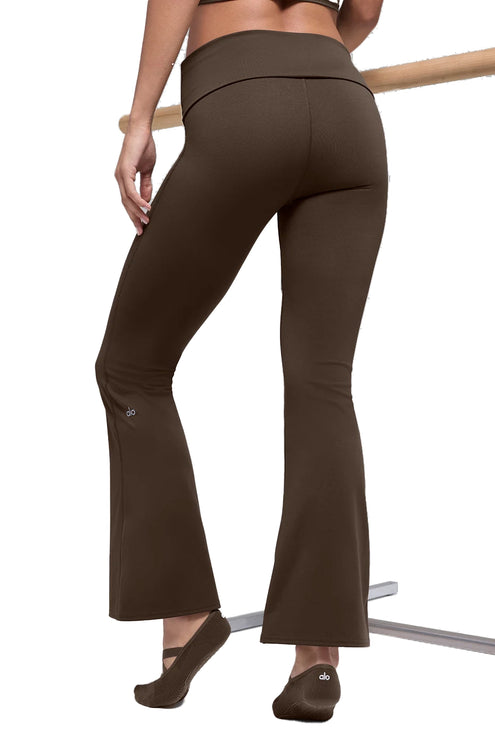 alo Women's ALO Softsculpt 7/8 Foldover Flare Legging Espresso
