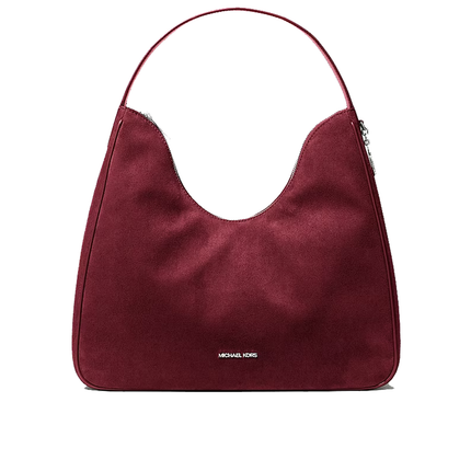 Michael Kors Women's Nayla Medium Fringed Hobo Shoulder Bag Maroon